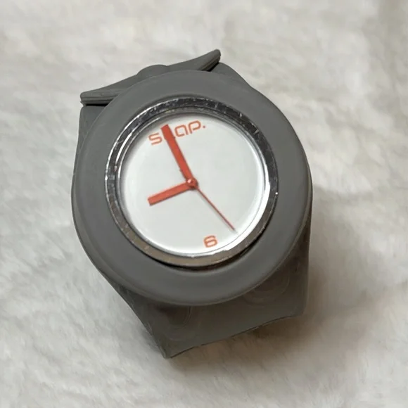 Slap Watch Slap On Gray w/ Orange Hands Watch